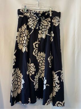 Gerard Darel Women's Dark Romantic Neutral Floral Flowy Lined Midi Skirt 42